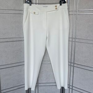NWOT Veronica Beard Off-White/Gold Renzo Pants sz 16